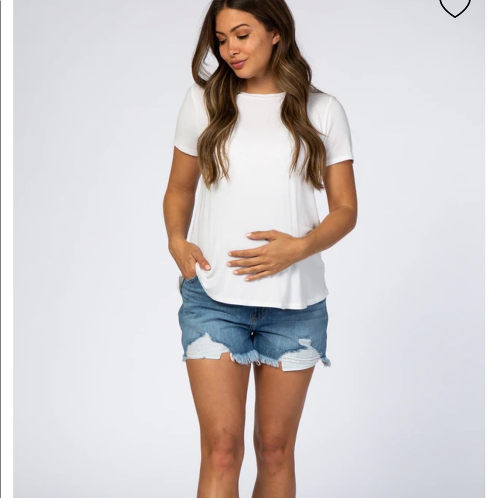 Brand new never worn Kancan cut off Jean maternity shorts. NWOT. 100% cotton